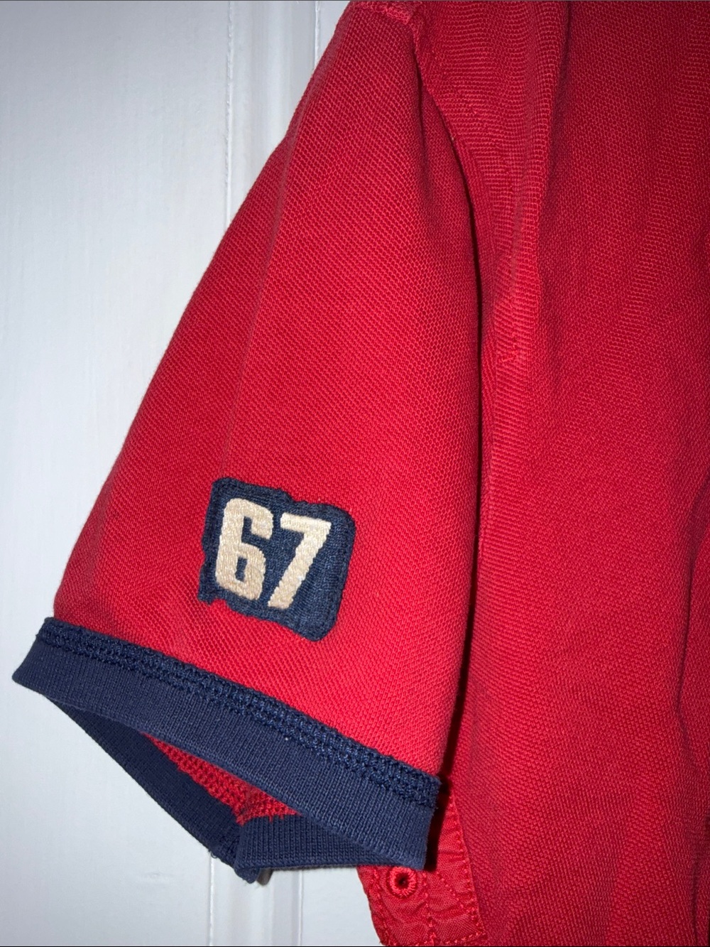 Polo Ralph Lauren Big Pony US Flag 67 Zip Snap Polo Shirt Red Size Large - Picture 6 of 9